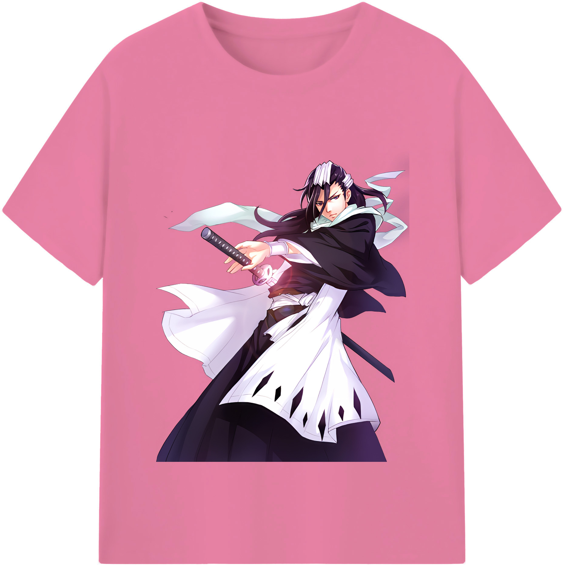 （画像用） ブリーチ くちき びゃくや BLEACH Kuchiki Byakuya 綿100％半袖Tシャツ（フロントプリント）